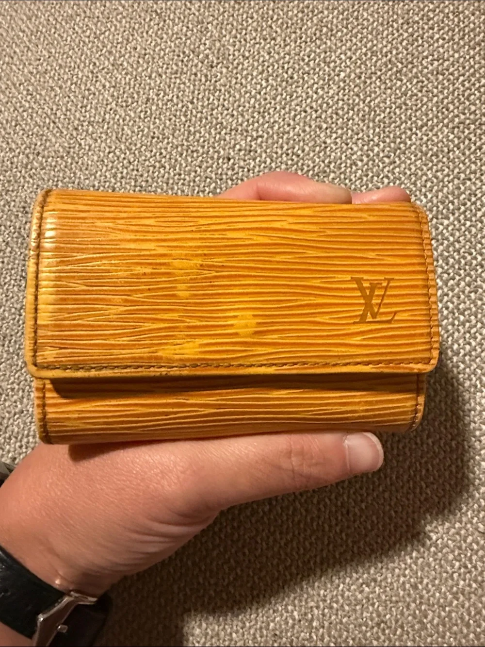 Louis Vuitton Authentic Key case holder cream yellow purple CA0956